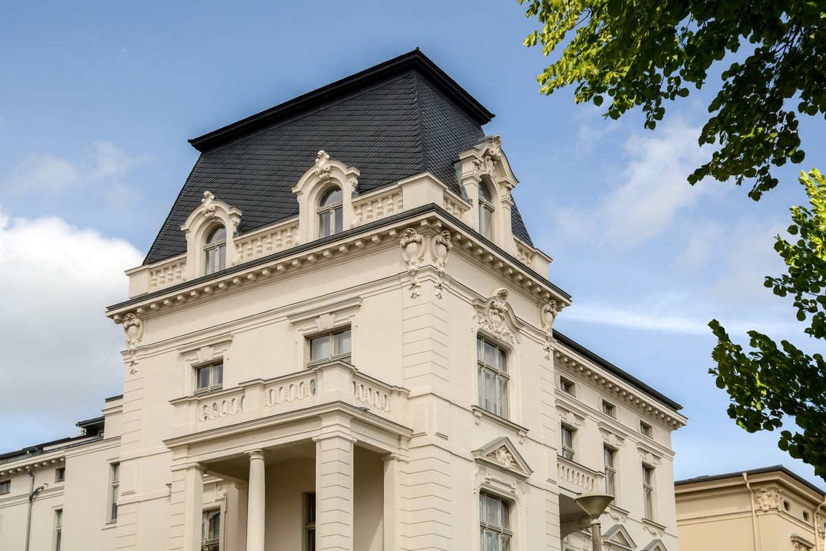 Facade of a classical villa in the city